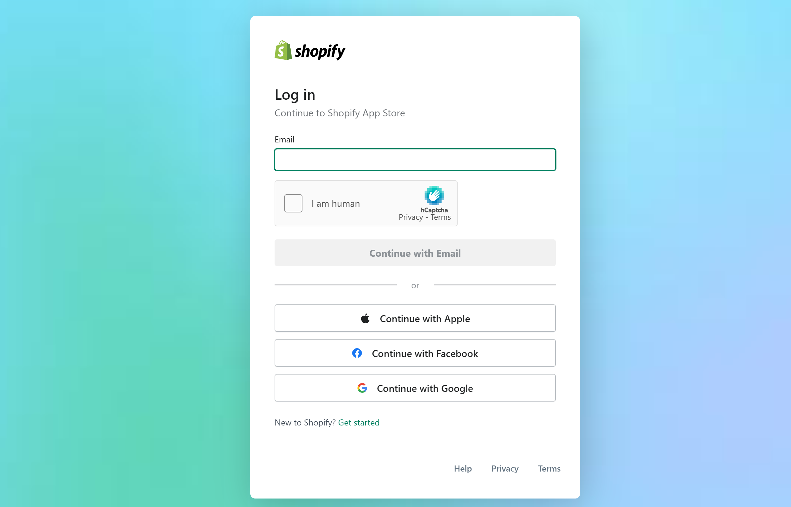 Enter your Shopify Address