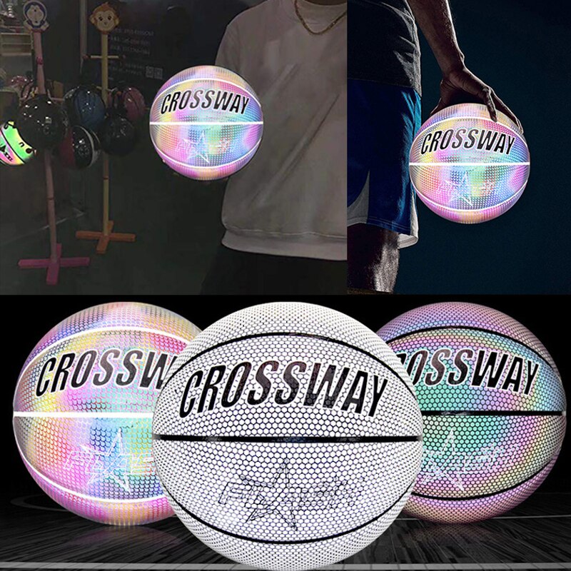 Pallone Da Basket Olografico Luminescente MAIBOLE - Taglia 7/6/5, Con Pompa, Riflettente - Foto 7